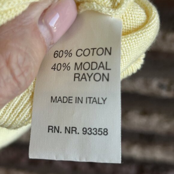 Nino Toscani Made in Italy Men's Vintage Yellow Henley Polo Sweater  Size M - Picture 3 of 7